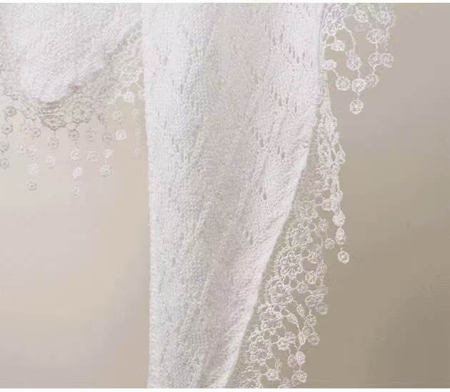 Elegant Diamond Lace Knit Shawl