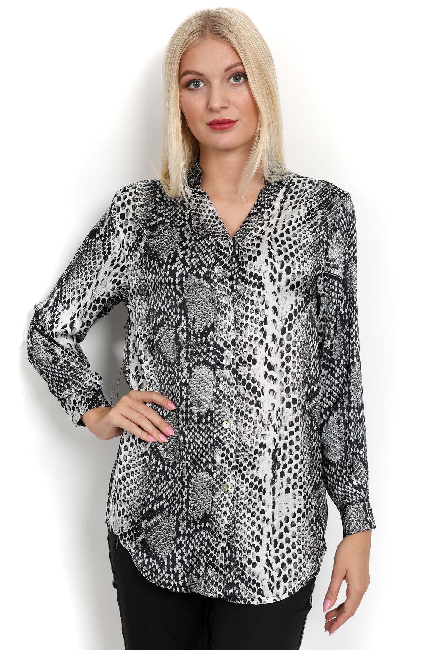 1158 Grey Snake Print