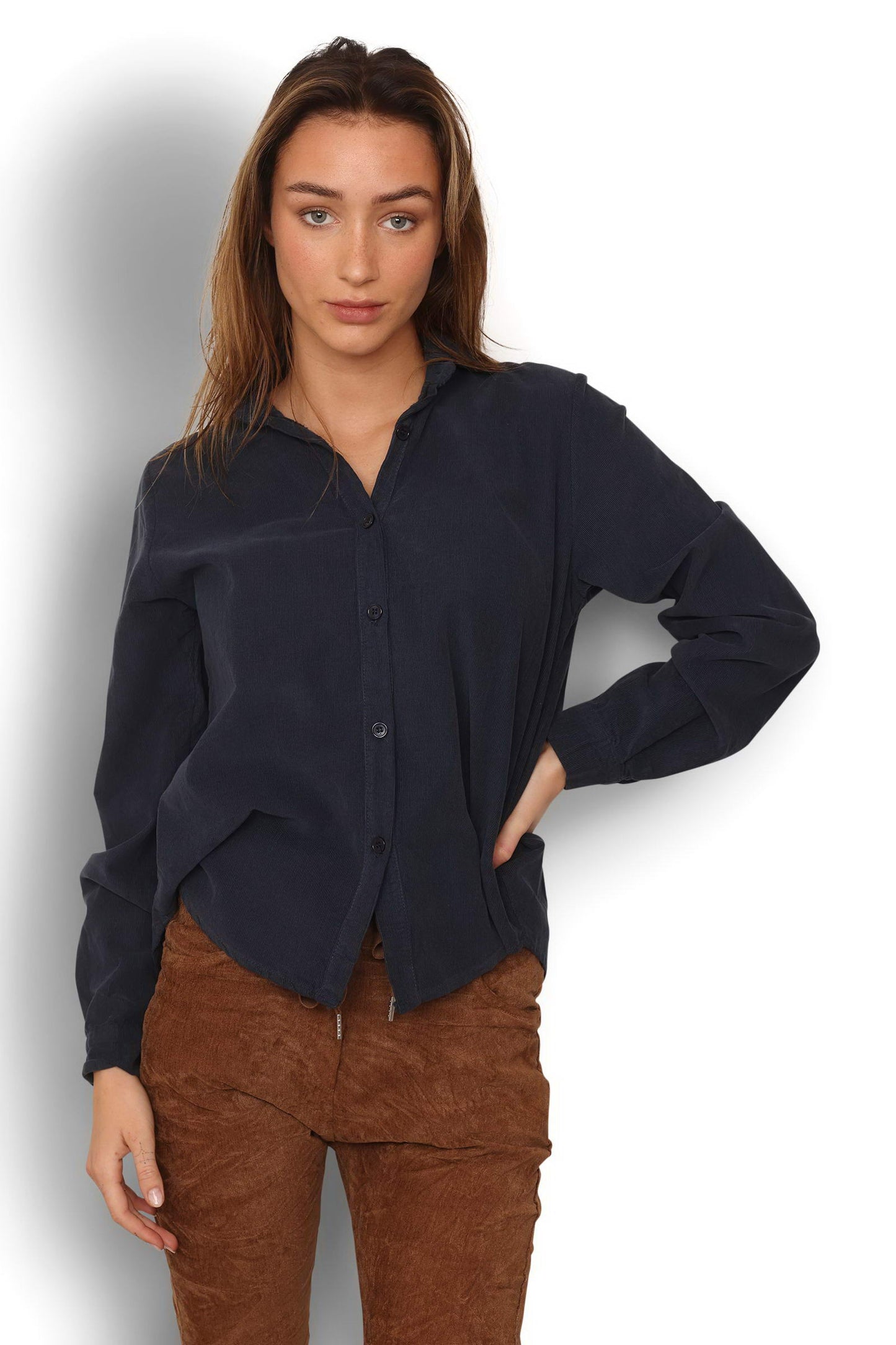 2525 BUTTONED VELVET SHIRT