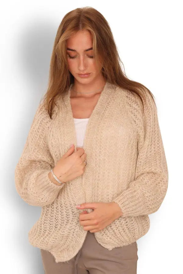 Copenhagen Luxe Strikket Beige Cardigan Style 3270