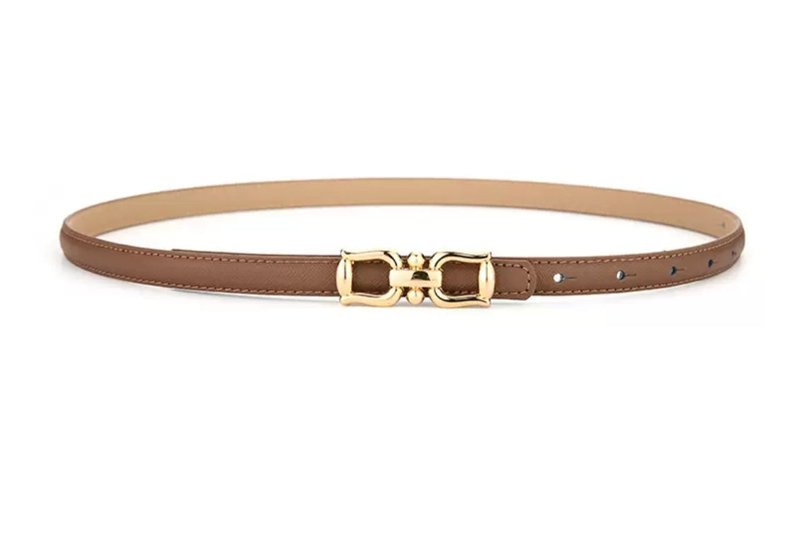 Slim Belt with Classic Gold Buckle