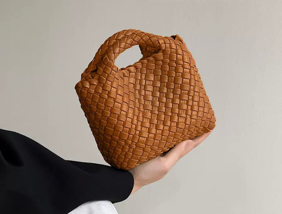 Woven Mini Handbag – Tan