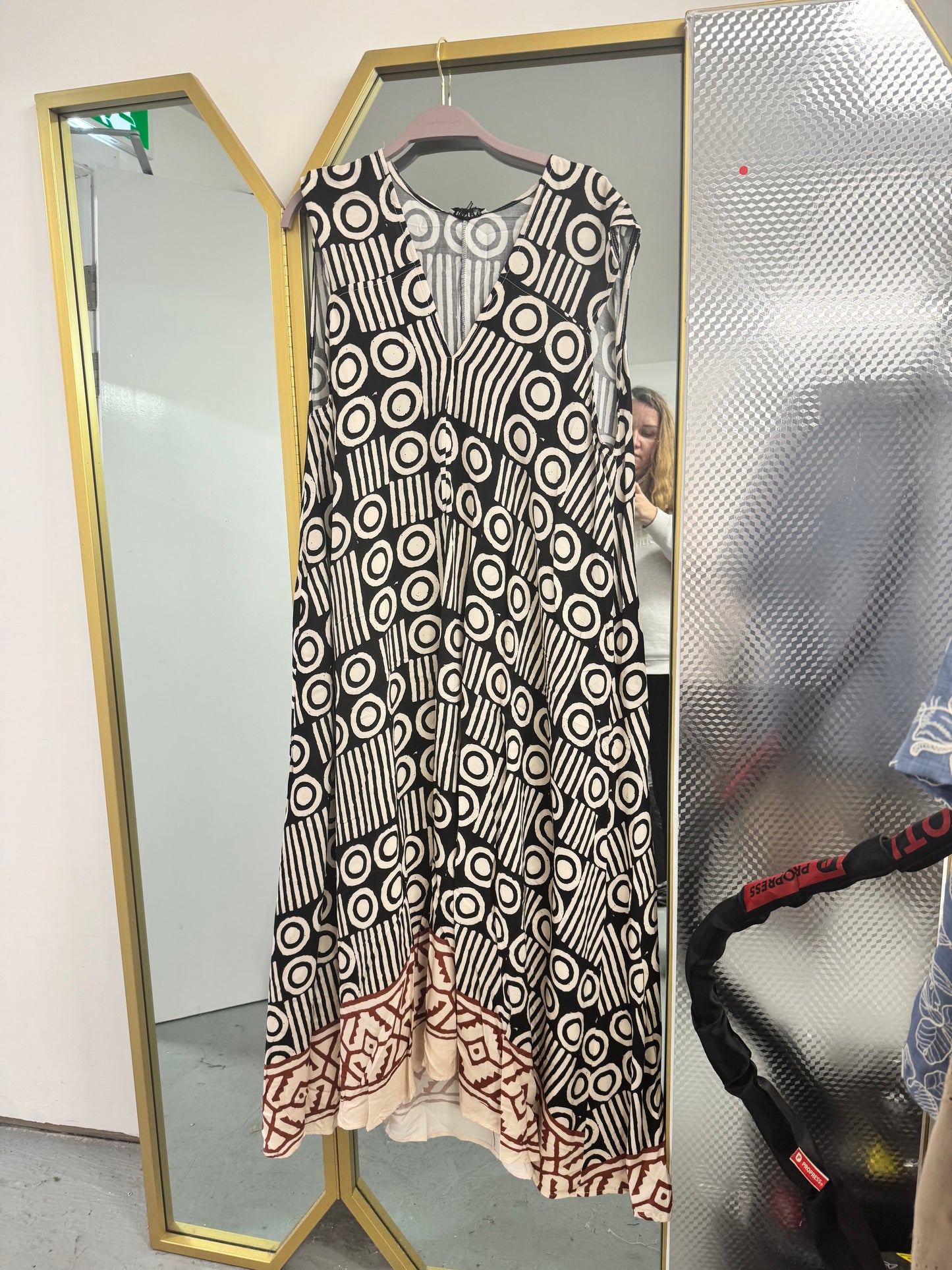 Geometric Print Maxi Dress