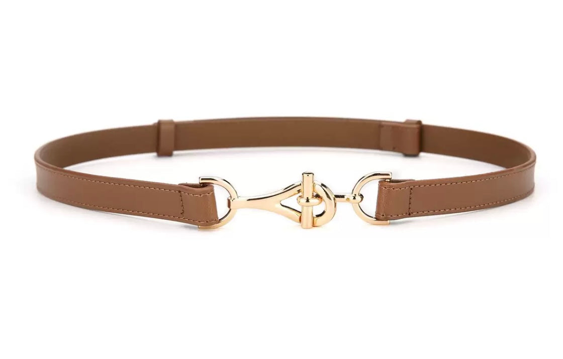 Minimal Belt with Gold Hardware