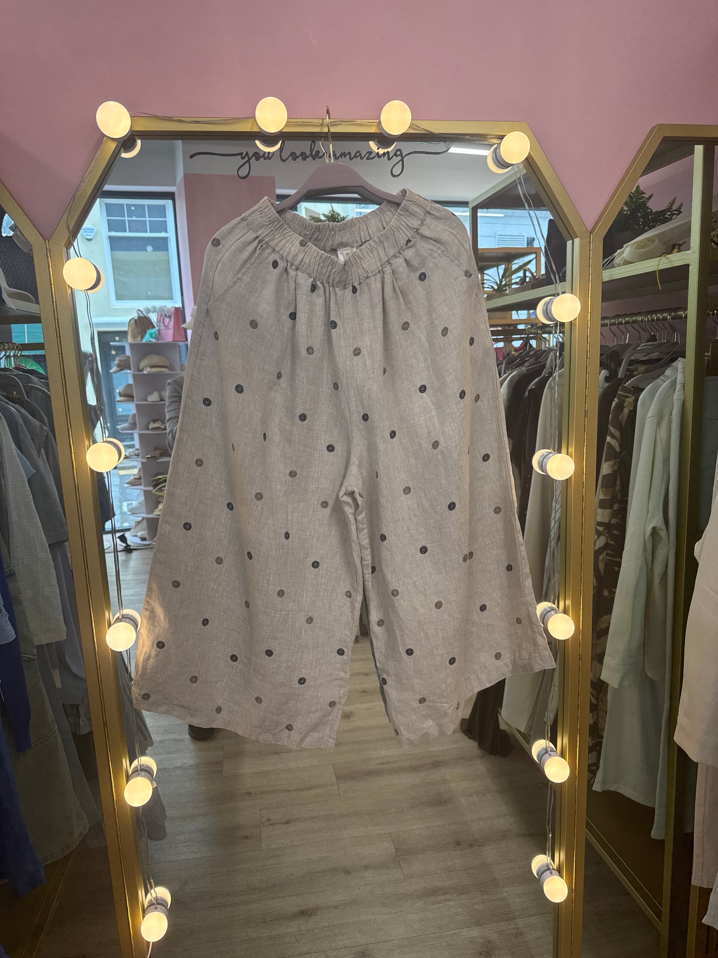 Linen Polka Dot Culottes