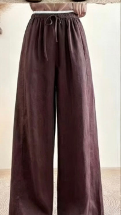 Lightweight Linen Wide Leg Trousers