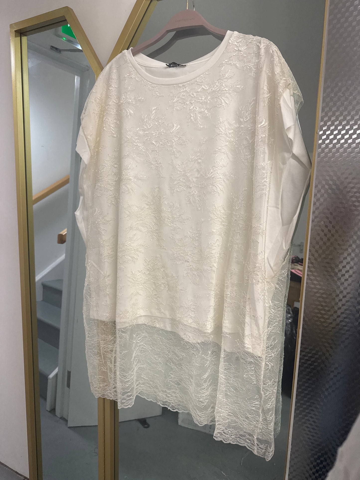 Layered Lace Detail Tunic Top