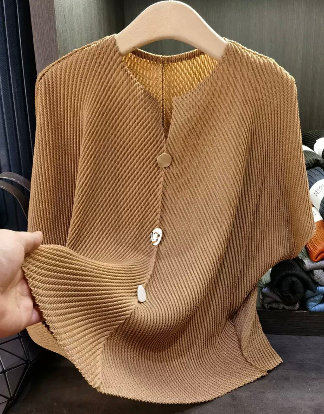 Pleated Short Sleeve Top