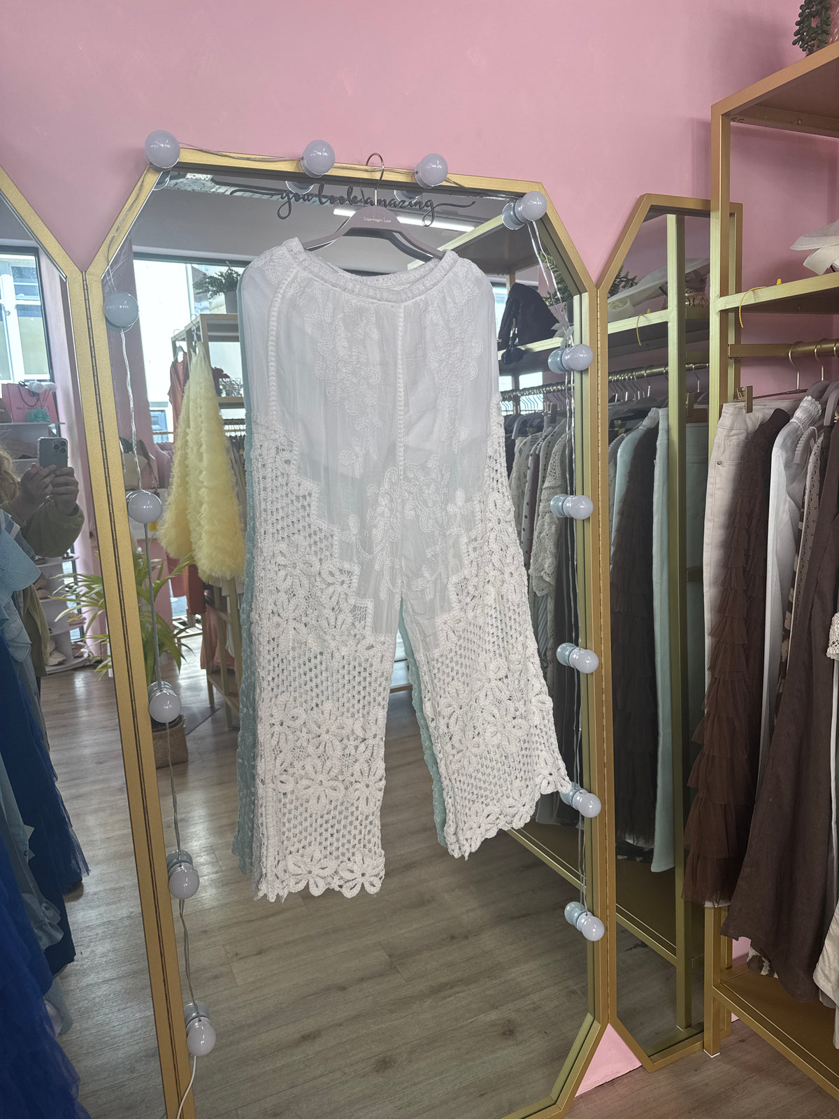 Boho Crochet Wide Leg Trousers