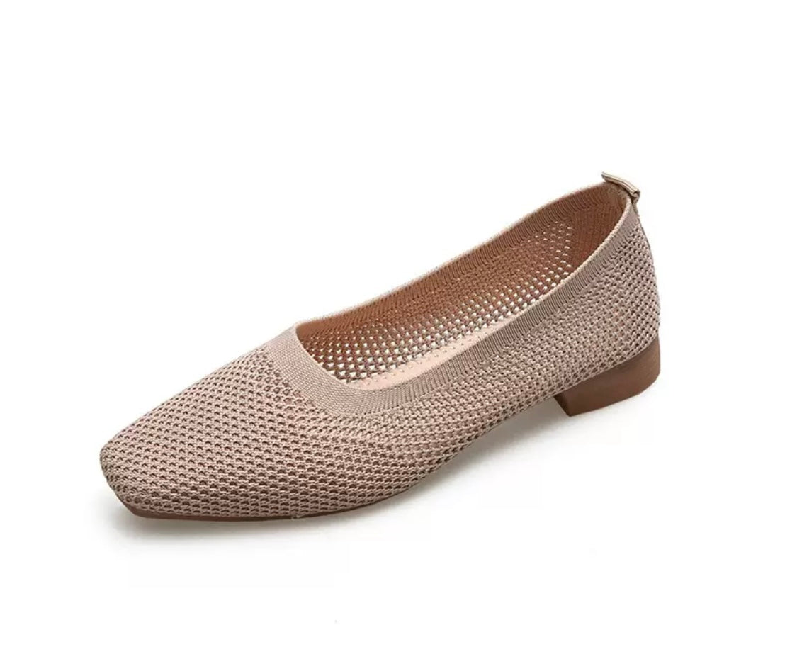 Knit Low Heel Shoes