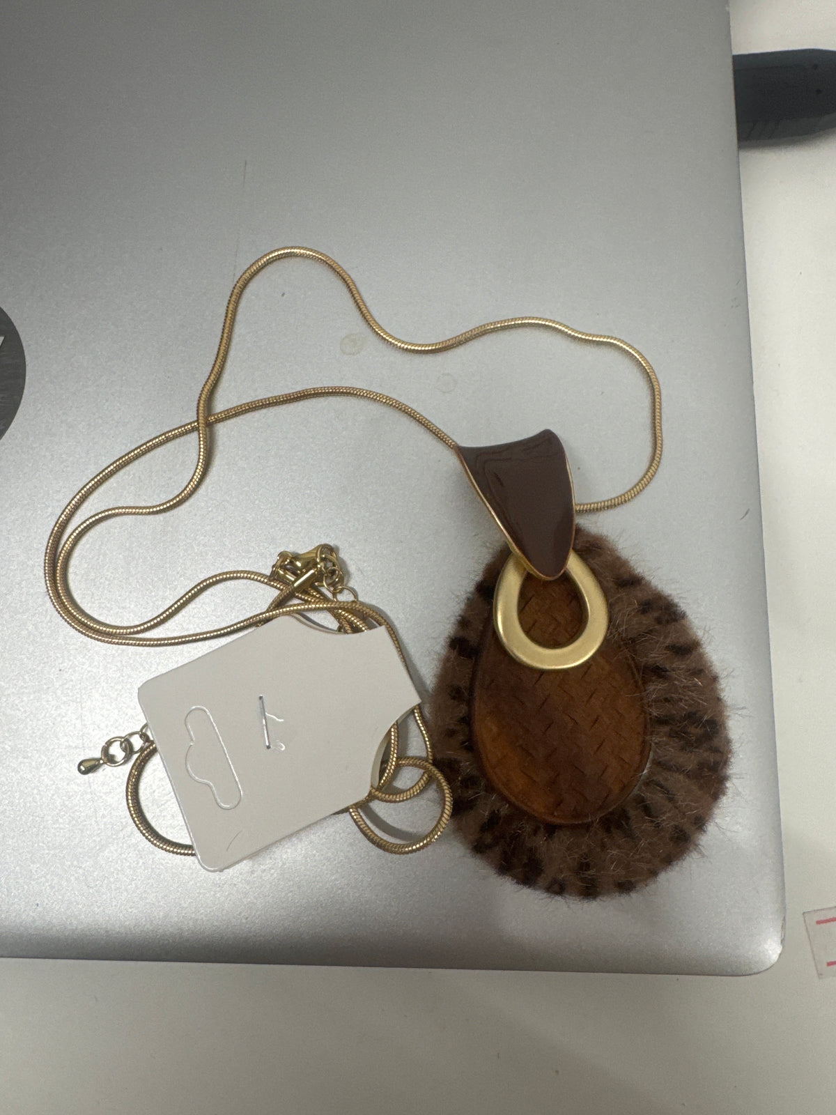 Bohemian Faux Fur Pendant Necklace