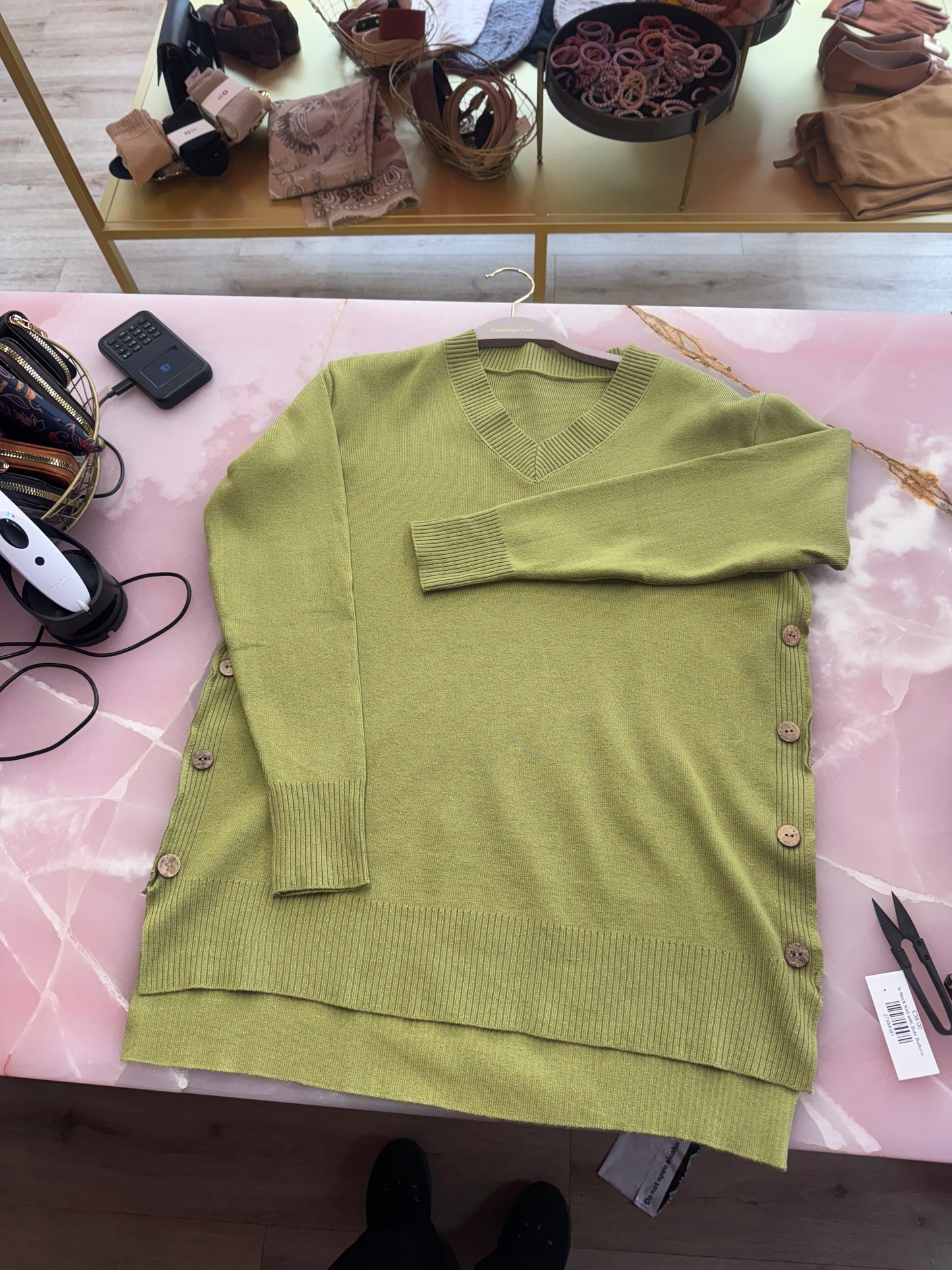 Knit Jumper with Side Buttons