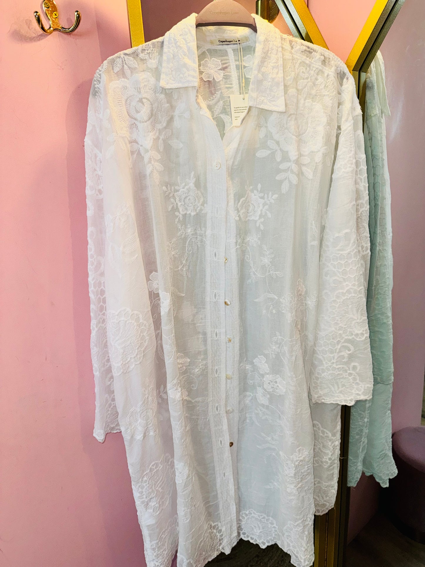 Long Embroidered Cotton Shirt