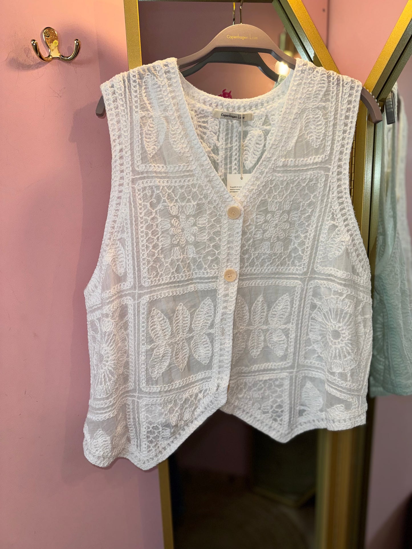 Crochet Lace Button Vest