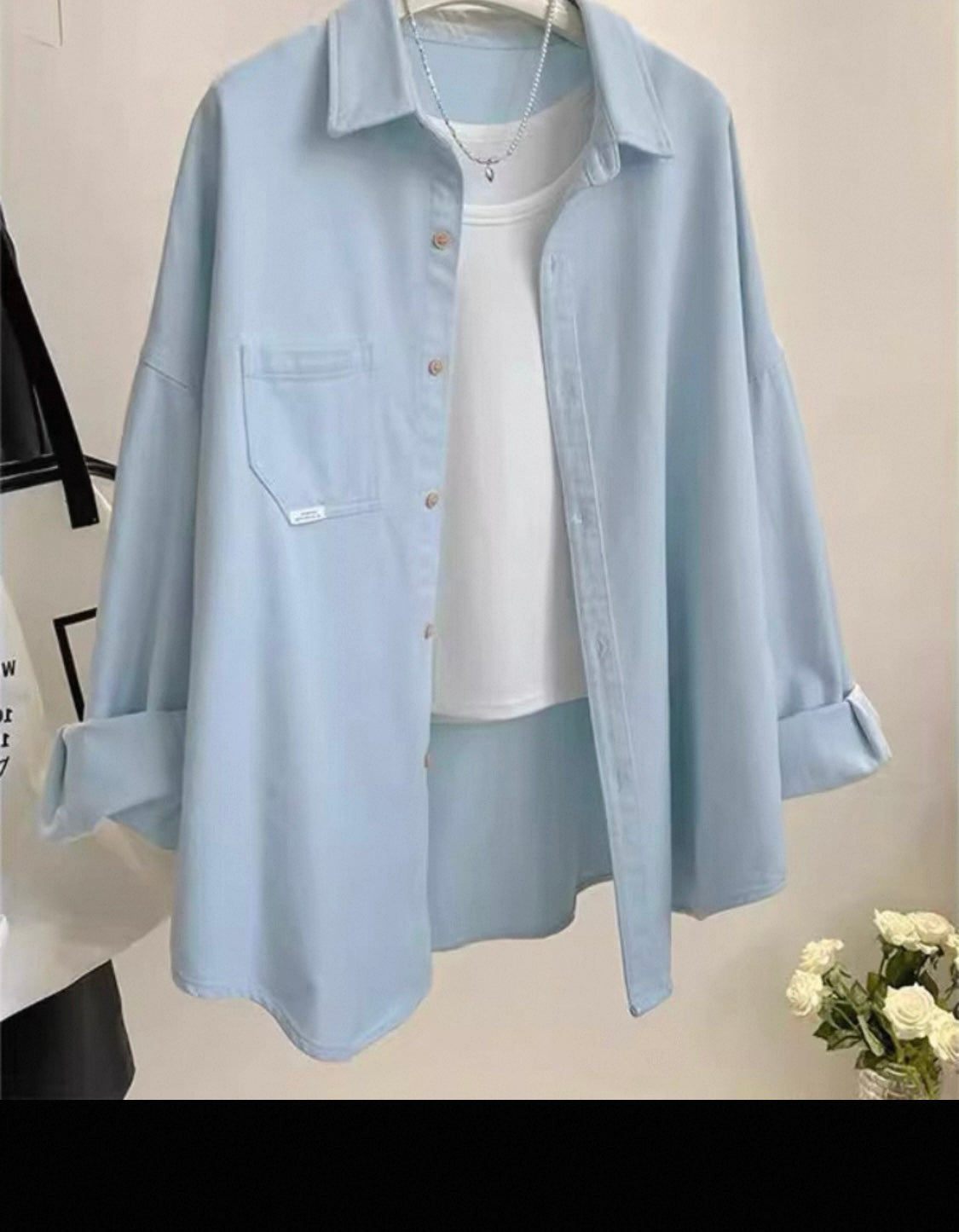 Oversized Light Blue Shirt
