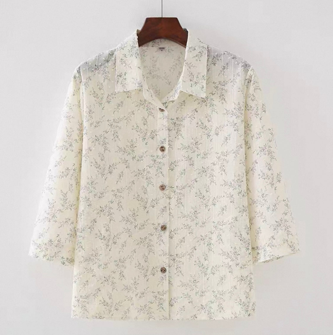 Pastel Floral Blouse – Semi Sheer