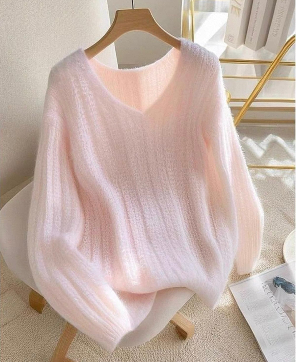 Soft Pink Fluffy Sweater