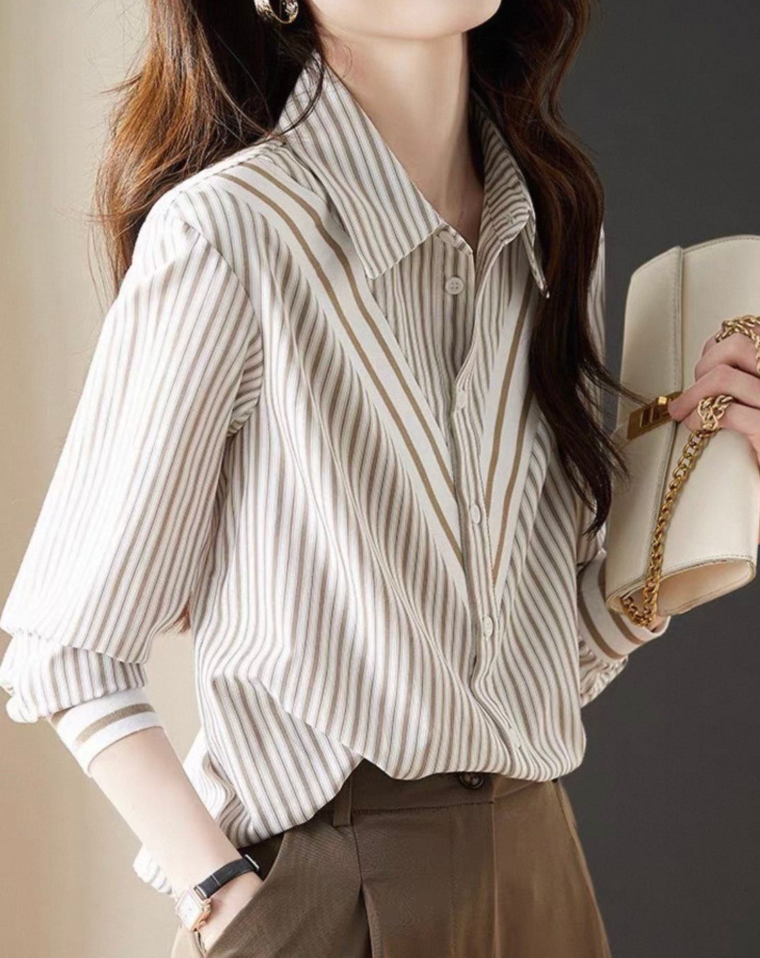 Neutral Striped Shirt