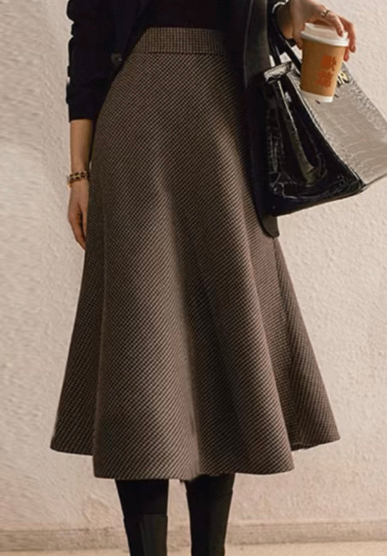A-Line Midi Skirt – Chocolate Brown