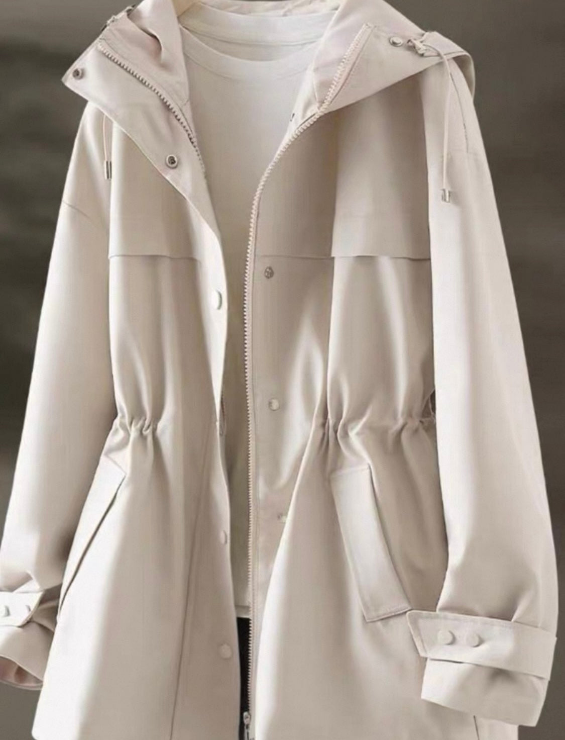 Lightweight Hooded Jacket – Cream