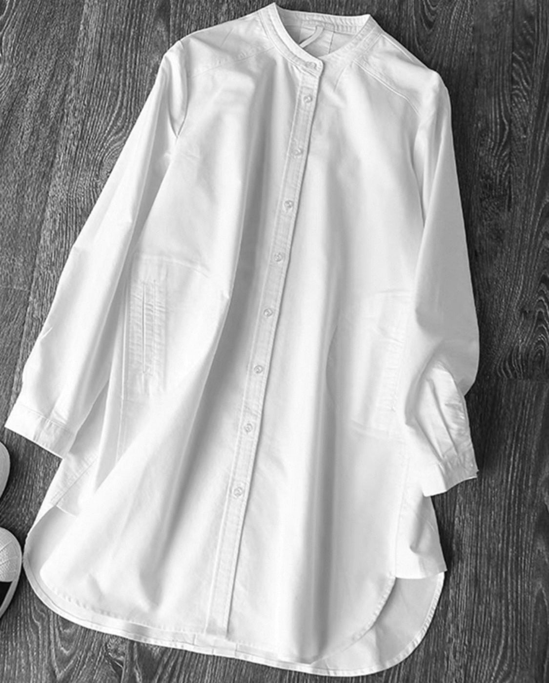 Oversized Cotton Shirt – White