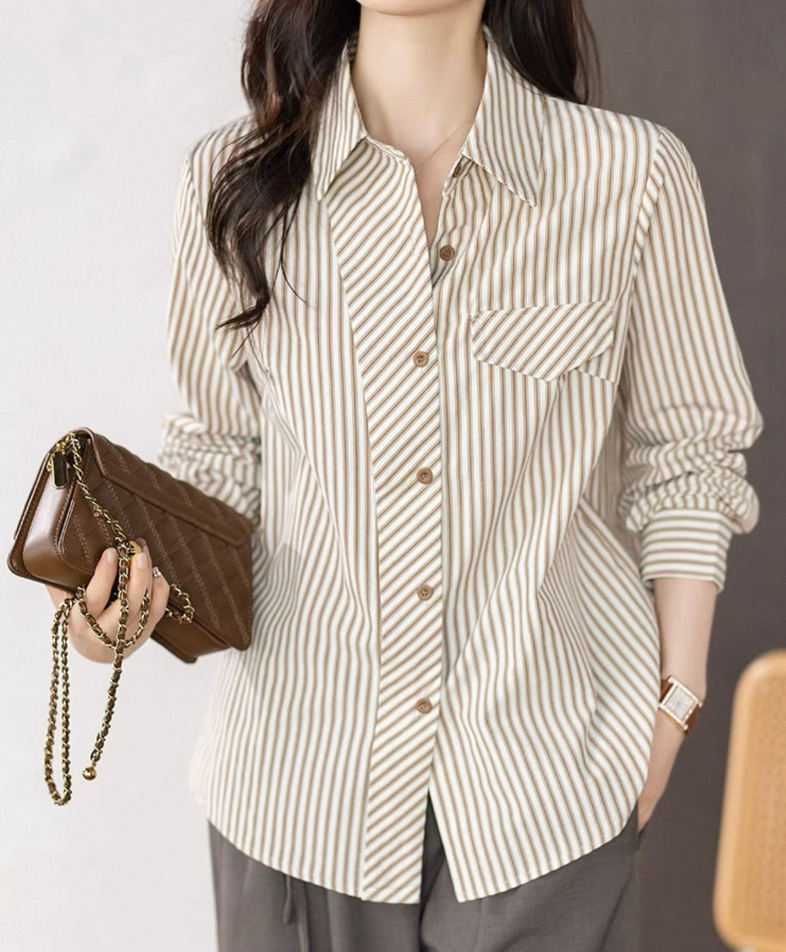 Striped Button-Down Shirt