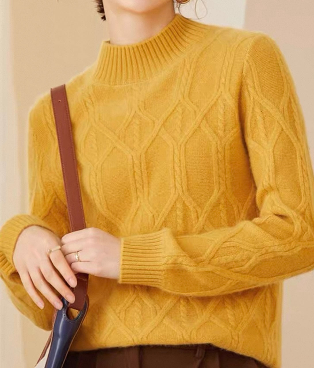 Taupe Cable Knit Sweater