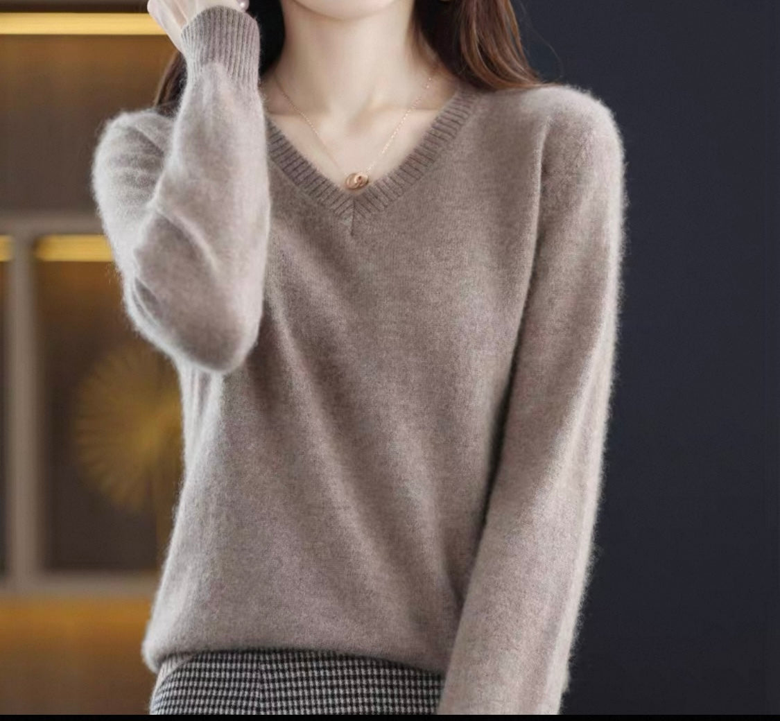 Soft Green V-Neck Sweater