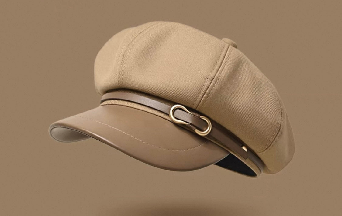 Visor Cap with Leather Trim
