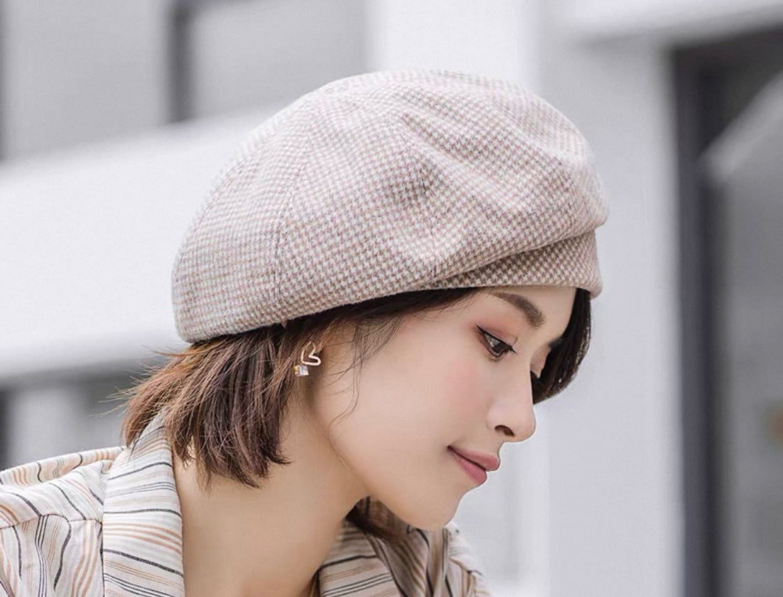 Checked Beret