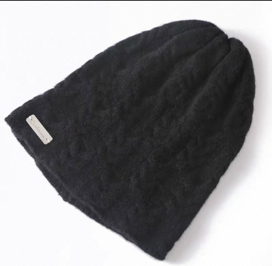 Taupe Cable Knit Cashmere Beanie