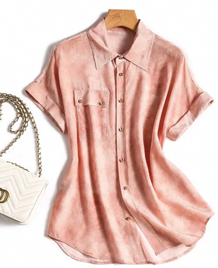 Soft Rose Short-Sleeve Shirt