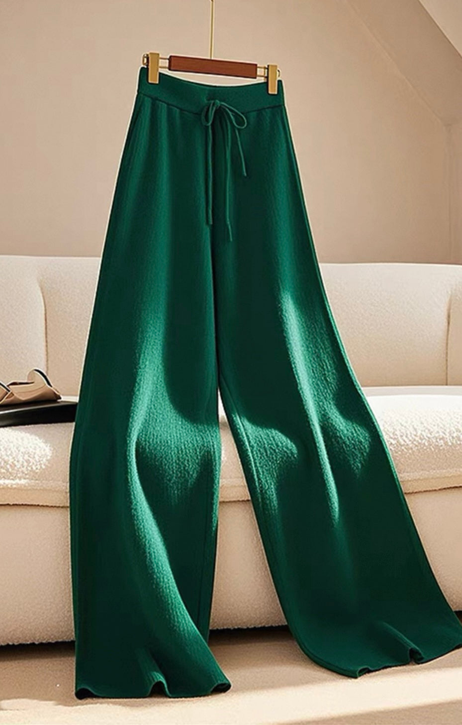 Wool-Blend Knit Pants – Forest Green