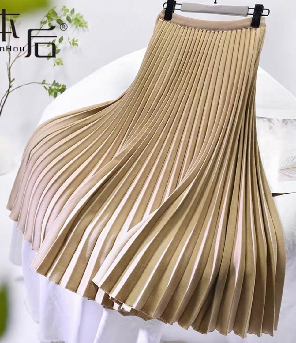 Pleated Skirt – Sand Beige