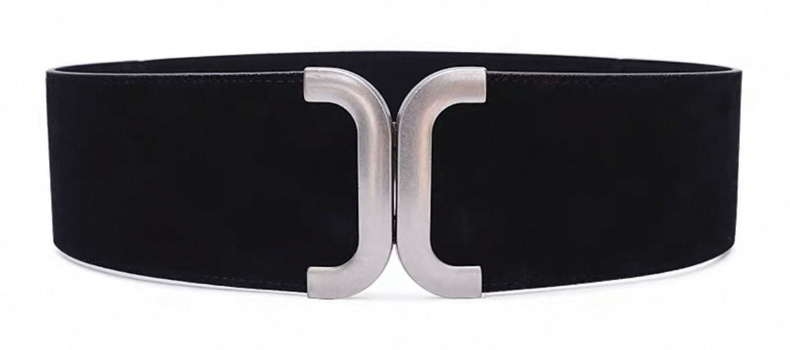 Suede Belt – Silver ‘C’ Clasp