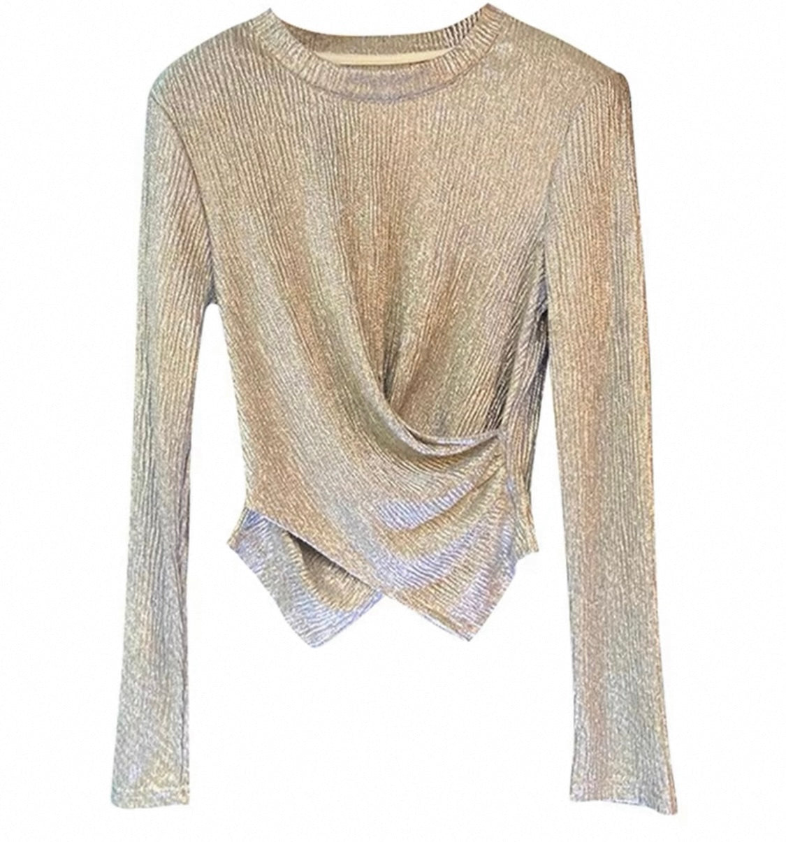 Metallic Twist Blouse – Gold