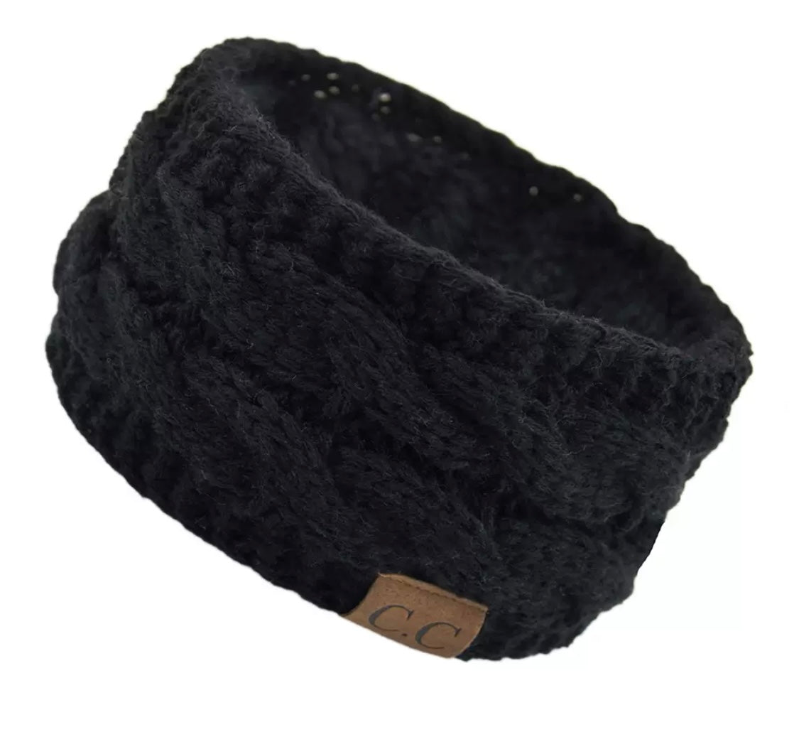 Knitted Headband with Fleece Lining