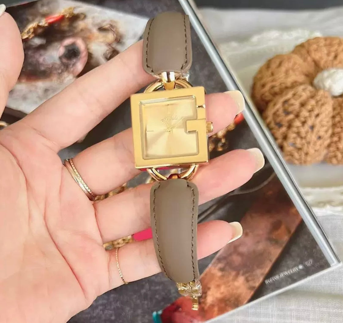 Mishali Gold Geometric Watch