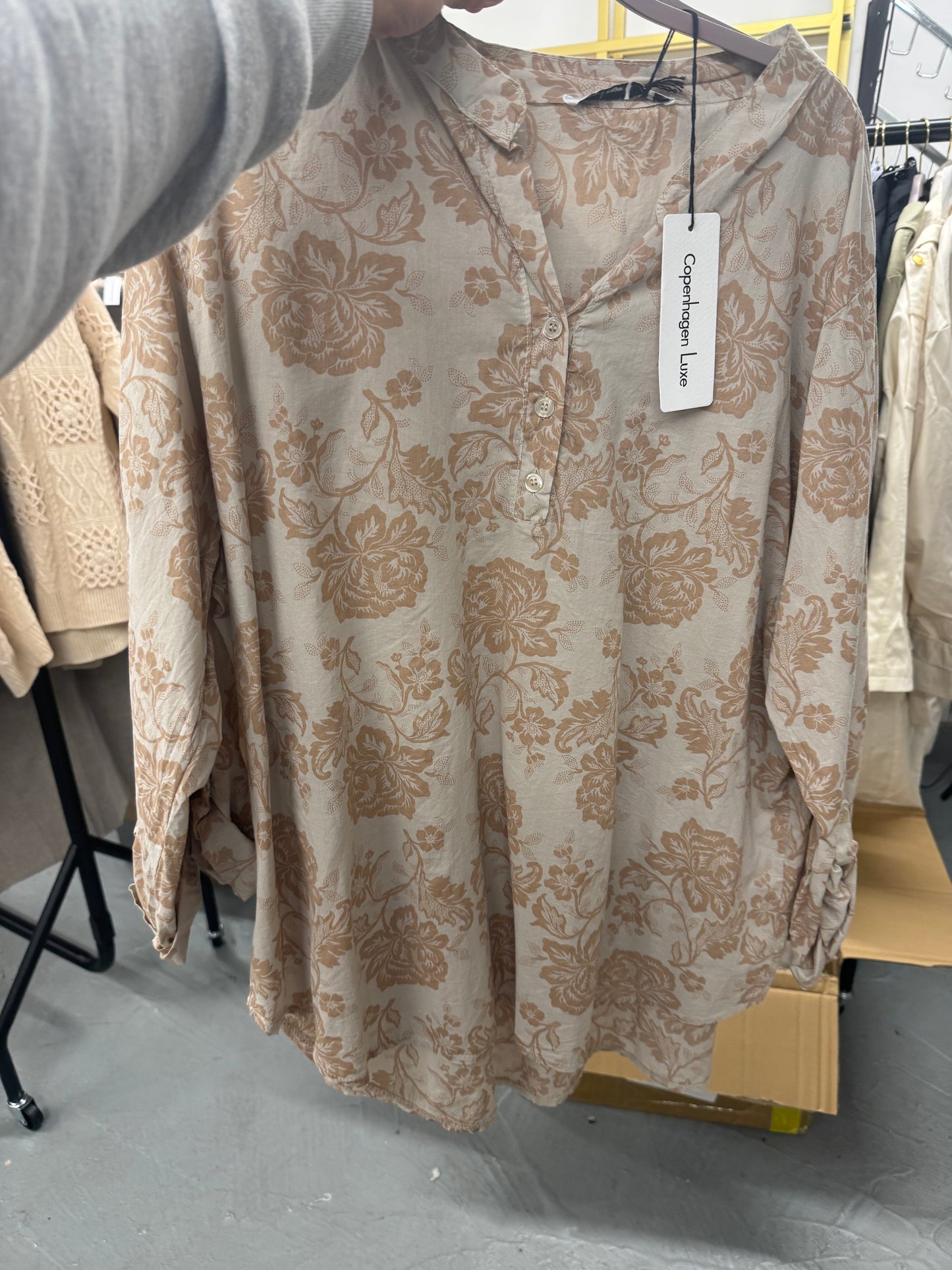 Beige Floral Blouse