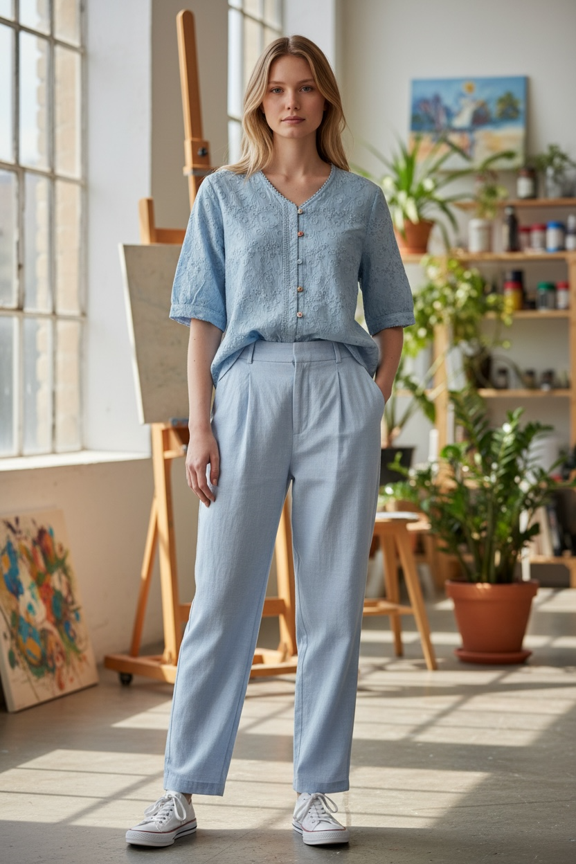 Premium cotton Embroidered Blouse