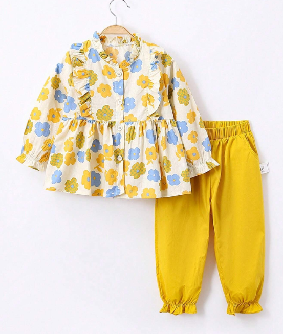 Floral Print Blouse & Trousers