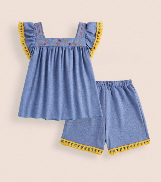 Embroidered Girls Set