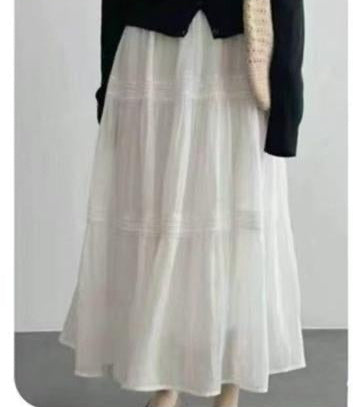 Linen Blend Tiered Skirt
