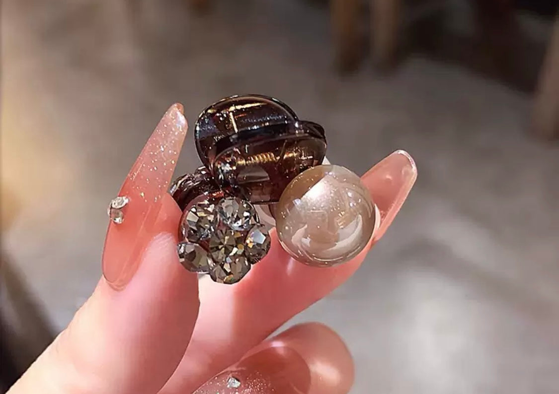 Mini Crystal Hair Claw Clip