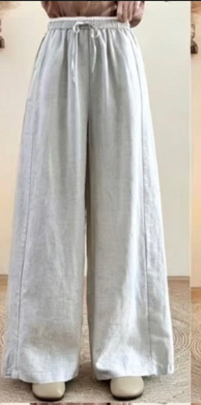 Lightweight Linen Wide Leg Trousers