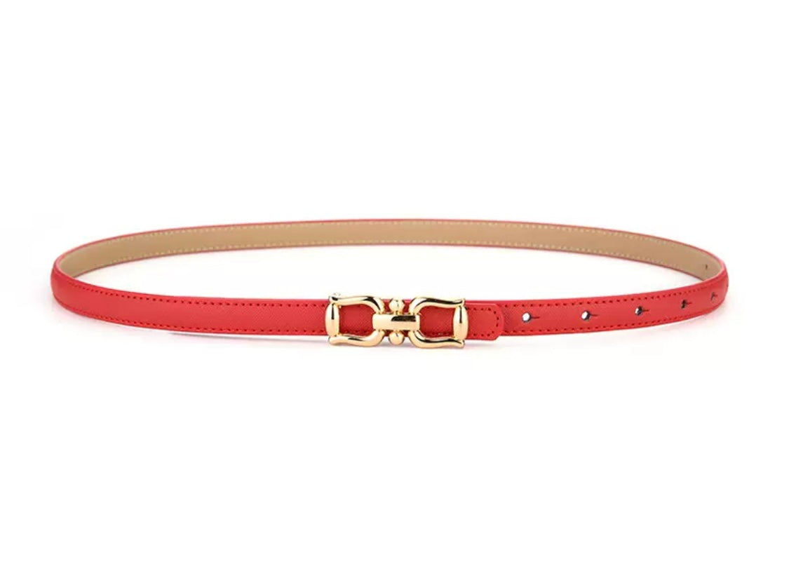 Slim Belt with Classic Gold Buckle