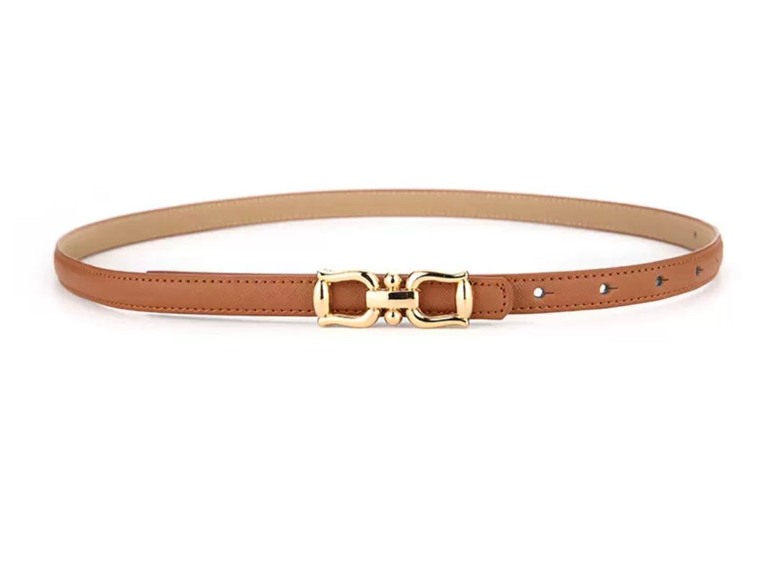 Slim Belt with Classic Gold Buckle