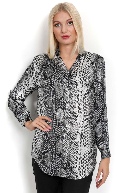 1158 Grey Snake Print