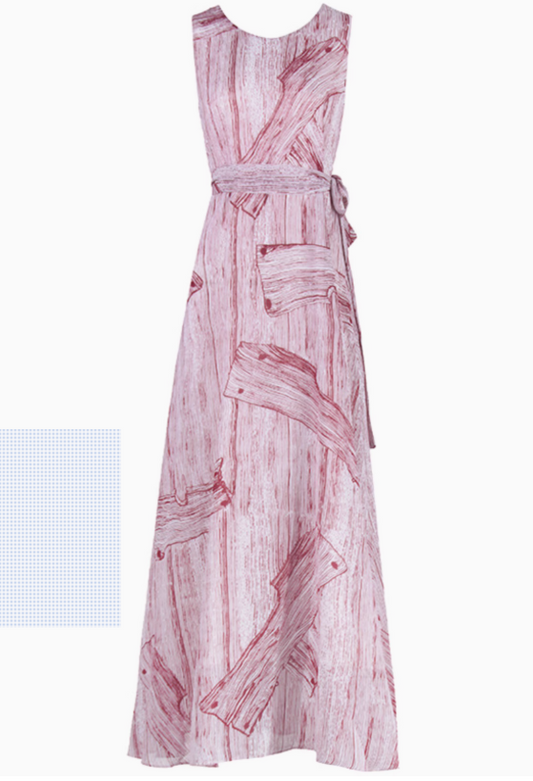 Pink Woodcut Maxi Dress