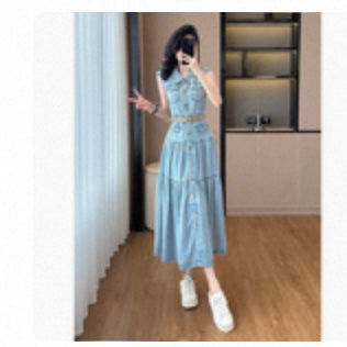 Light Blue Casual Midi Dress